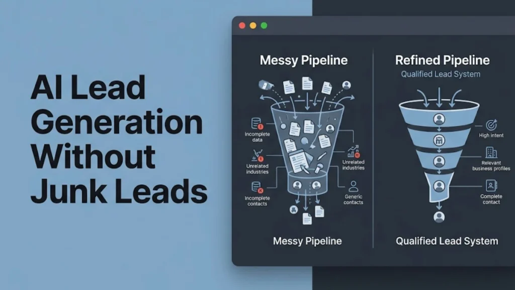 Blog featured image showing the difference between junk leads and qualified leads in AI lead generation.