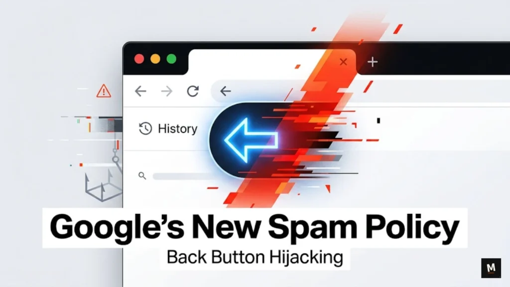Google’s new back button hijacking spam policy illustrated with a browse
